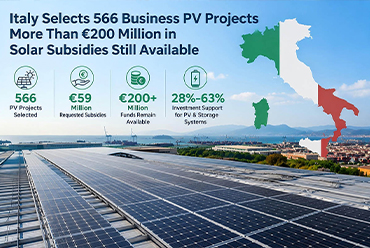 566 Italian PV Subsidy Projects Selected; Total Subsidies Approx. €59 Million